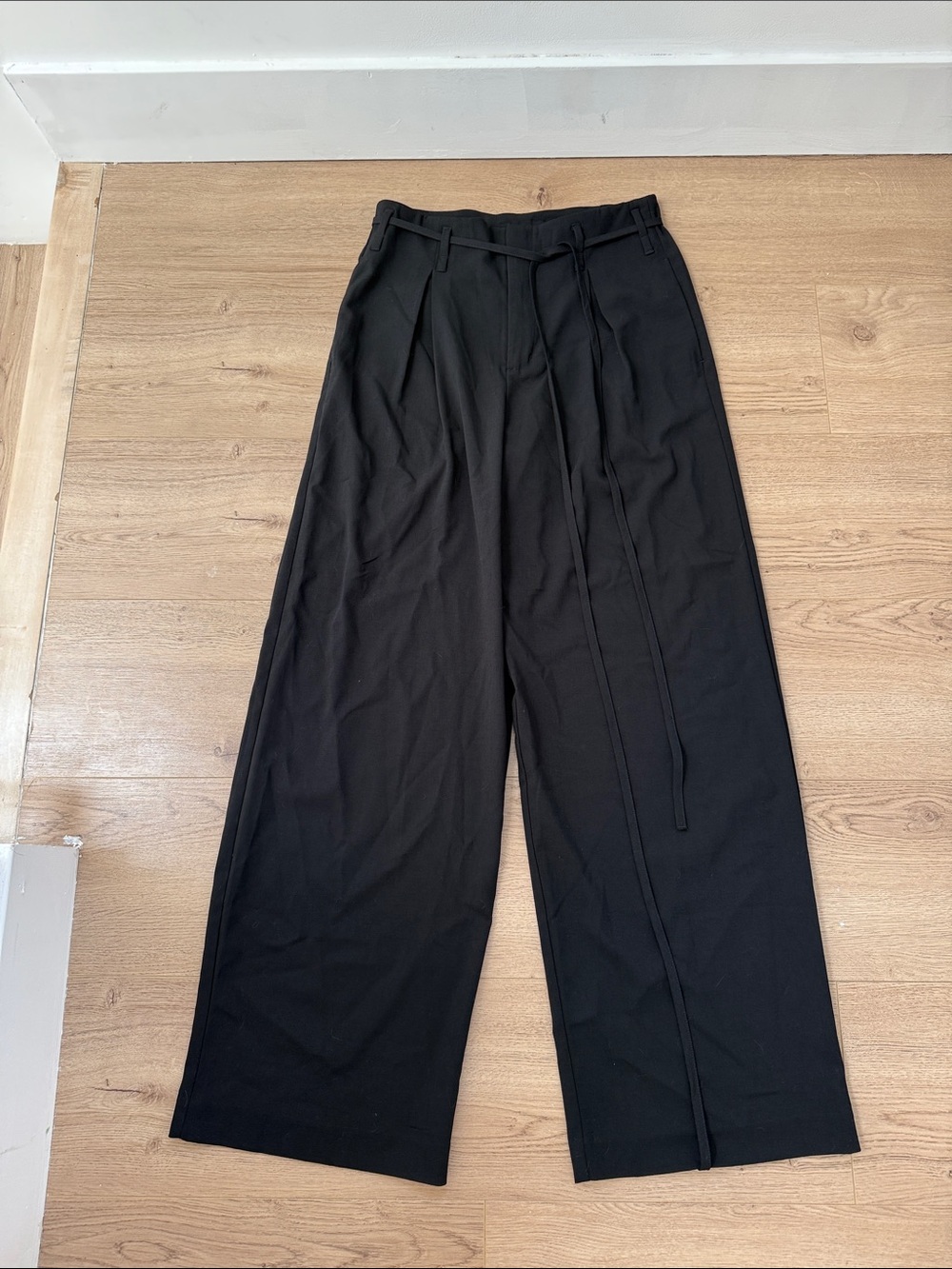 Target Black Wide-Leg Pants with Tie Waist